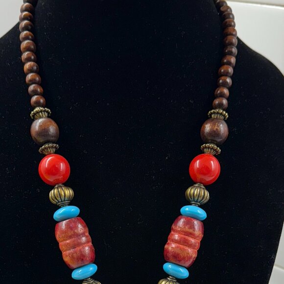 Tibetan Style Brass Pendant Tribal Necklace - Picture 6 of 6